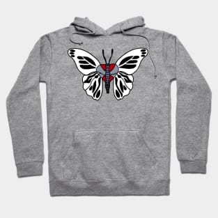 Butterfly Black, White & Gray Hoodie